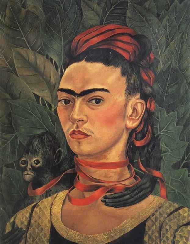 Frida Kahlo Self-Portrait with Monkey China oil painting art